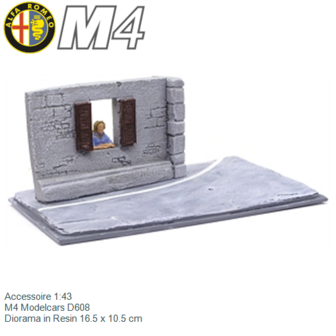 Accessoire 1:43 | M4 Modelcars D608 | Diorama in Resin 16.5 x 10.5 cm