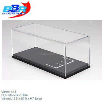 Vitrine 1:43 | BBR Models VET04 | Vitrine L16.5 x B7.5 x H7 Zwart