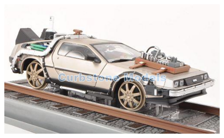Modelauto 1:18 | Sunstar 2714 | DeLorean DMC 12 Aluminium 1987 - M.Fox - M.Mc Fly