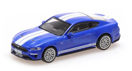Modelauto 1:87 | Minichamps 870087021 | Ford Mustang Blauw metallic 2018