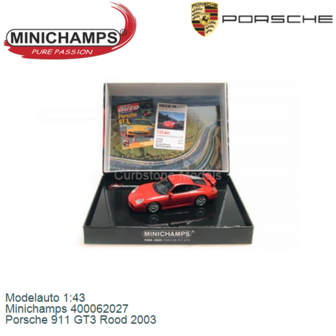 Modelauto 1:43 | Minichamps 400062027 | Porsche 911 GT3 Rood 2003