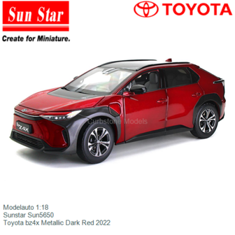 Modelauto 1:18 | Sunstar Sun5650 | Toyota bz4x Metallic Dark Red 2022