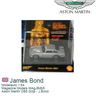 Modelauto 1:64 | Magazine Models MAgJBdb5 | Aston Martin DB5 Grijs - J.Bond