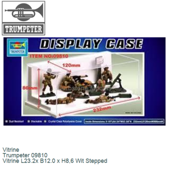 Vitrine  | Trumpeter 09810 | Vitrine L23.2x B12.0 x H8,6 Wit Stepped