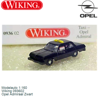 Modelauto 1:160 | Wiking 093602 | Opel Admiraal Zwart