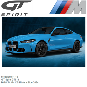 Modelauto 1:18 | GT Spirit GT511 | BMW M M4 CS Riviera Blue 2024