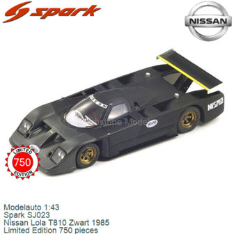 Modelauto 1:43 | Spark SJ023 | Nissan Lola T810 Zwart 1985
