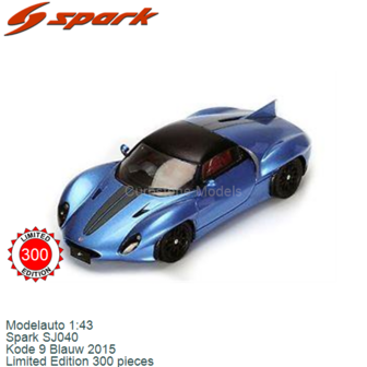 Modelauto 1:43 | Spark SJ040 | Kode 9 Blauw 2015