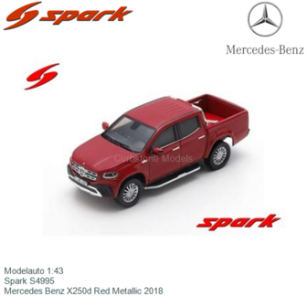 Modelauto 1:43 | Spark S4995 | Mercedes Benz X250d Red Metallic 2018