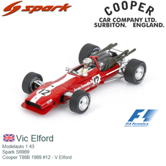 Modelauto 1:43 | Spark S6989 | Cooper T86B 1969 #12 - V.Elford