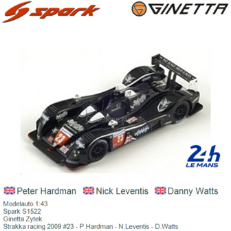 Modelauto 1:43 | Spark S1522 | Ginetta Zytek | Strakka racing 2009 #23 - P.Hardman - N.Leventis - D.Watts