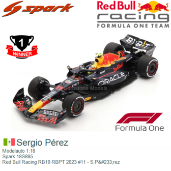 Modelauto 1:18 | Spark 18S885 | Red Bull Racing RB19 RBPT 2023 #11 - S.P&amp;#233;rez