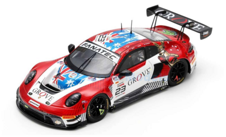 Modelauto 1:43 | Spark SB725 | Porsche 911 GT3 R (992) | Grove Racing 2023 #23 - B.Grove - S.Grove - A.de Pasquale - E.Bamber