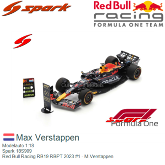 Modelauto 1:18 | Spark 18S909 | Red Bull Racing RB19 RBPT 2023 #1 - M.Verstappen