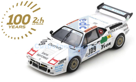 Modelauto 1:43 | Spark S6409 | BMW M1 | H. Gall Private Entry 1984 #109 - P.de Thoisy - P.Dagoreau - J.Yvon