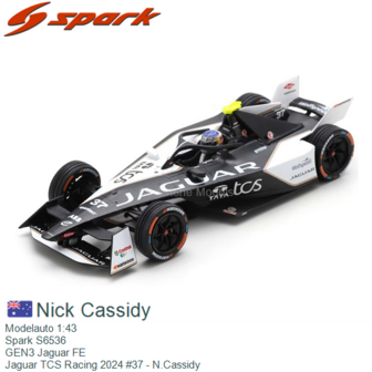 Modelauto 1:43 | Spark S6536 | GEN3 Jaguar FE | Jaguar TCS Racing 2024 #37 - N.Cassidy