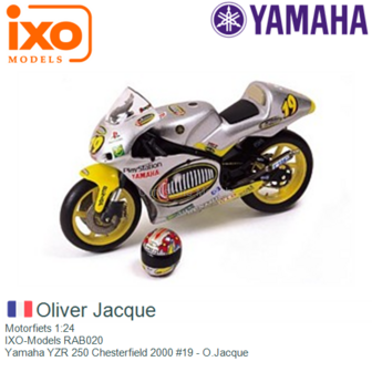 Motorfiets 1:24 | IXO-Models RAB020 | Yamaha YZR 250 Chesterfield 2000 #19 - O.Jacque