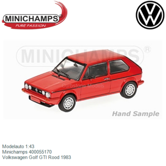Modelauto 1:43 | Minichamps 400055170 | Volkswagen Golf GTI Rood 1983