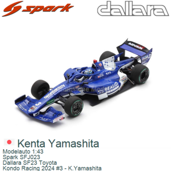 Modelauto 1:43 | Spark SFJ023 | Dallara SF23 Toyota | Kondo Racing 2024 #3 - K.Yamashita 