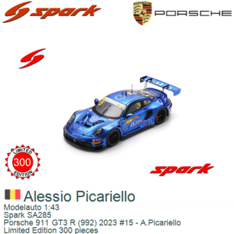 Modelauto 1:43 | Spark SA285 | Porsche 911 GT3 R (992) 2023 #15 - A.Picariello