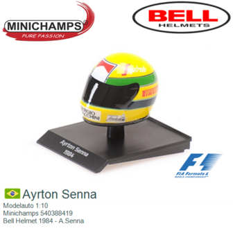 Modelauto 1:10 | Minichamps 540388419 | Bell Helmet 1984 - A.Senna