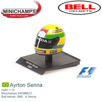 Helm 1:10 | Minichamps 540388812 | Bell helmet 1988 - A.Senna