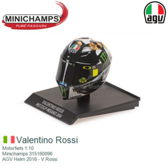 Motorfiets 1:10 | Minichamps 315160096 | AGV Helm 2016 - V.Rossi
