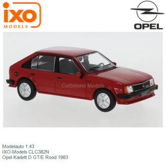 Modelauto 1:43 | IXO-Models CLC382N | Opel Kadett D GT/E Rood 1983