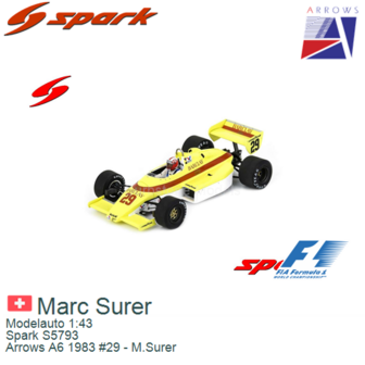 Modelauto 1:43 | Spark S5793 | Arrows A6 1983 #29 - M.Surer
