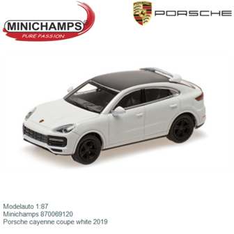 Modelauto 1:87 | Minichamps 870069120 | Porsche cayenne coupe white 2019