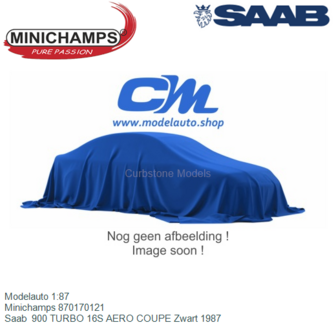 Modelauto 1:87 | Minichamps 870170121 | Saab  900 TURBO 16S AERO COUPE Zwart 1987