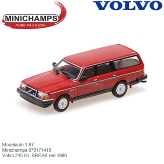 Modelauto 1:87 | Minichamps 870171410 | Volvo 240 GL BREAK red 1986