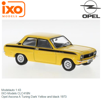 Modelauto 1:43 | IXO-Models CLC418N | Opel Ascona A Tuning Dark Yellow and black 1973
