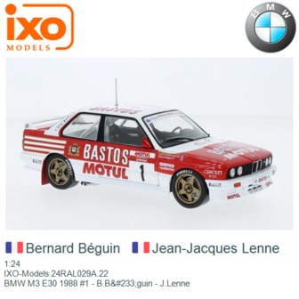1:24 | IXO-Models 24RAL029A.22 | BMW M3 E30 1988 #1 - B.B&amp;#233;guin - J.Lenne