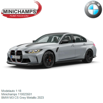 Modelauto 1:18 | Minichamps 110023501 | BMW M3 CS Grey Metallic 2023