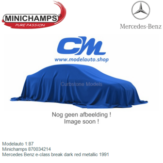 Modelauto 1:87 | Minichamps 870034214 | Mercedes Benz e-class break dark red metallic 1991