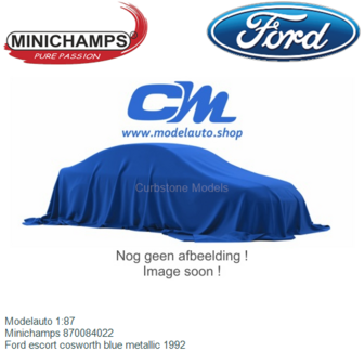Modelauto 1:87 | Minichamps 870084022 | Ford escort cosworth blue metallic 1992