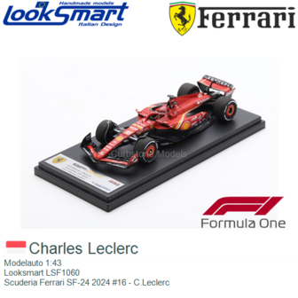 Modelauto 1:43 | Looksmart LSF1060 | Scuderia Ferrari SF-24 2024 #16 - C.Leclerc