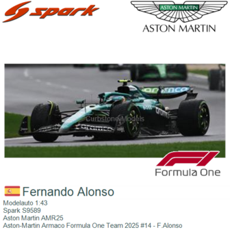 Modelauto 1:43 | Spark S9589 | Aston Martin AMR25 | Aston-Martin Armaco Formula One Team 2025 #14 - F.Alonso