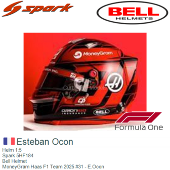 Helm 1:5 | Spark 5HF184 | Bell Helmet | MoneyGram Haas F1 Team 2025 #31 - E.Ocon