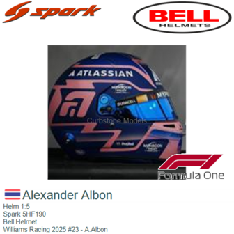 Helm 1:5 | Spark 5HF190 | Bell Helmet | Williams Racing 2025 #23 - A.Albon