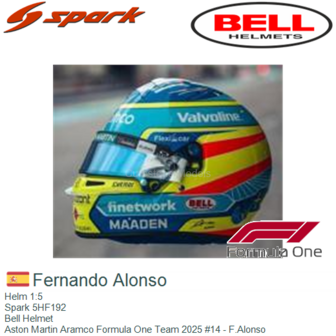 Helm 1:5 | Spark 5HF192 | Bell Helmet | Aston Martin Aramco Formula One Team 2025 #14 - F.Alonso
