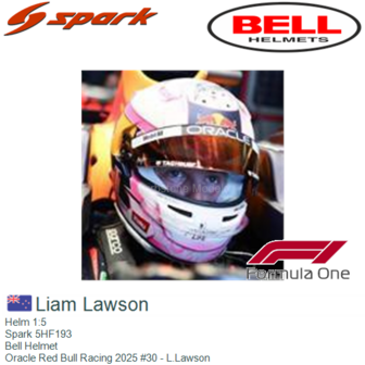 Helm 1:5 | Spark 5HF193 | Bell Helmet | Oracle Red Bull Racing 2025 #30 - L.Lawson