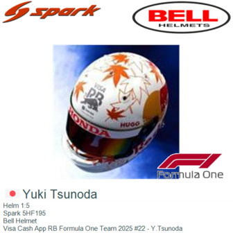 Helm 1:5 | Spark 5HF195 | Bell Helmet | Visa Cash App RB Formula One Team 2025 #22 - Y.Tsunoda