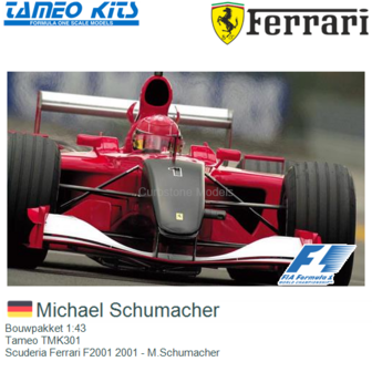 Bouwpakket 1:43 | Tameo TMK301 | Scuderia Ferrari F2001 2001 - M.Schumacher