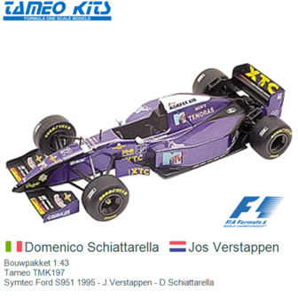 Bouwpakket 1:43 | Tameo TMK197 | Symtec Ford S951 1995 - J.Verstappen - D.Schiattarella