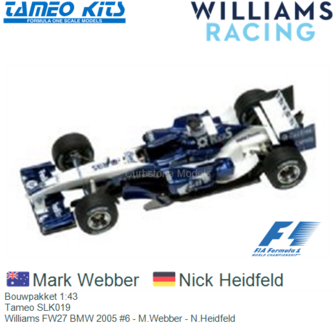 Bouwpakket 1:43 | Tameo SLK019 | Williams FW27 BMW 2005 #6 - M.Webber - N.Heidfeld