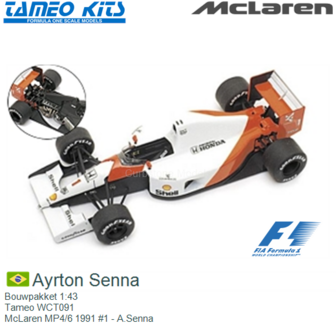 Bouwpakket 1:43 | Tameo WCT091 | McLaren MP4/6 1991 #1 - A.Senna