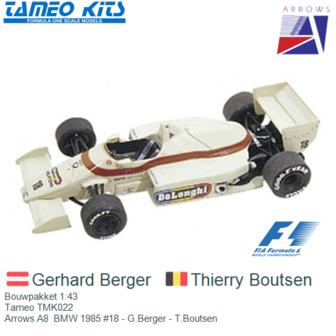 Bouwpakket 1:43 | Tameo TMK022 | Arrows A8  BMW 1985 #18 - G.Berger - T.Boutsen