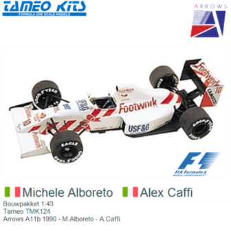 Bouwpakket 1:43 | Tameo TMK124 | Arrows A11b 1990 - M.Alboreto - A.Caffi